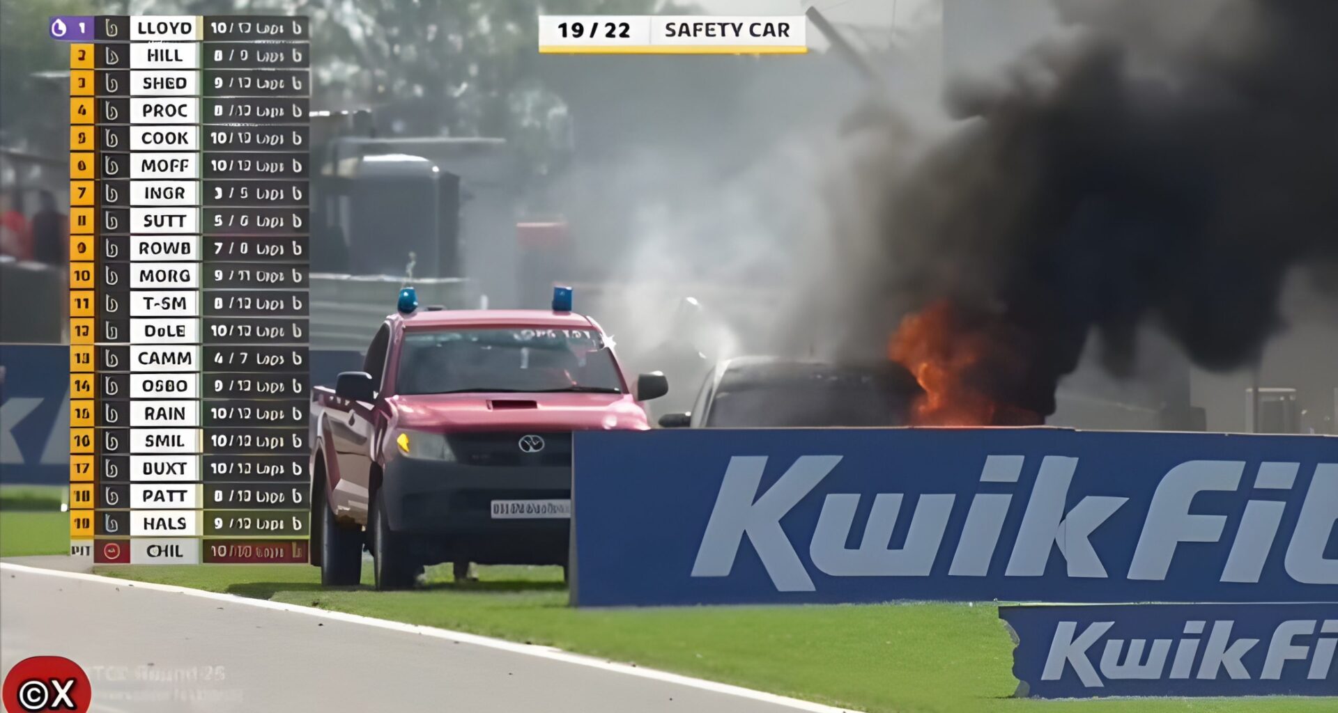 Nicolas Hamilton échappe à un violent incendie à Silverstone