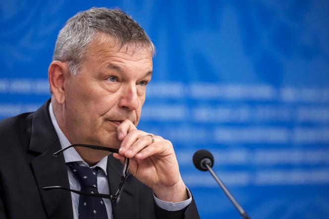 Philippe Lazzarini, commissaire général de l’agence des Nations unies pour les réfugiés palestiniens (UNRWA), à Genève (Suisse), le 10 mars 2025.
