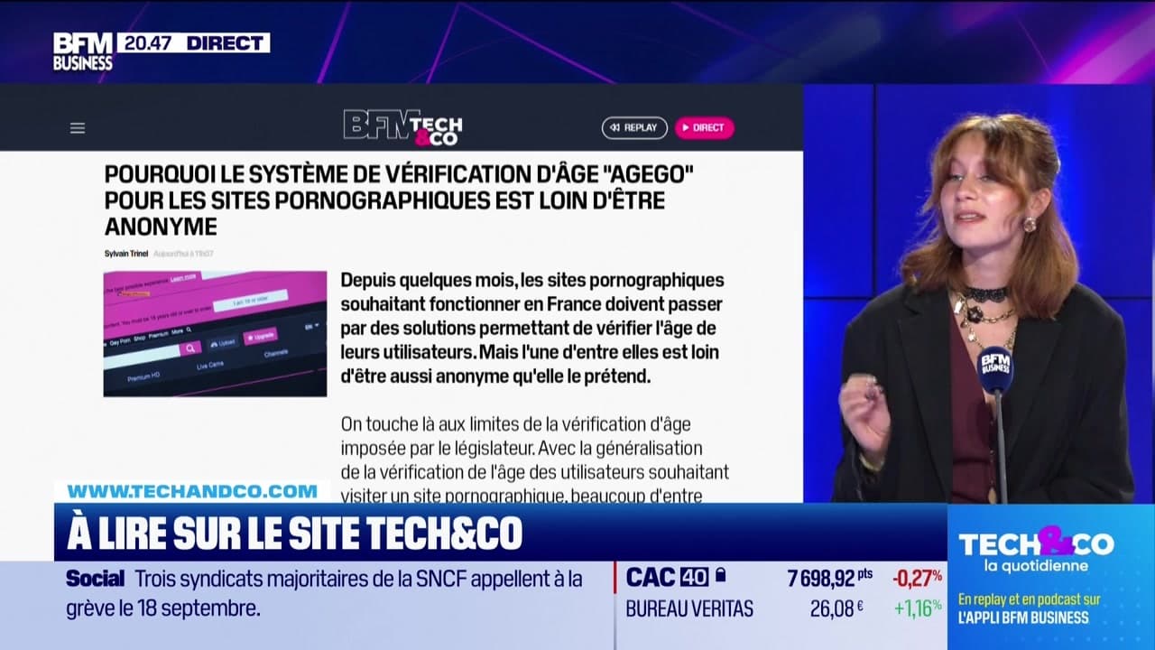À lire sur le site Tech&Co : Pourquoi le système de vérification d'âge "AgeGO" pour les sites pornographiques est loin d'être anonyme, par Salomé Ferraris