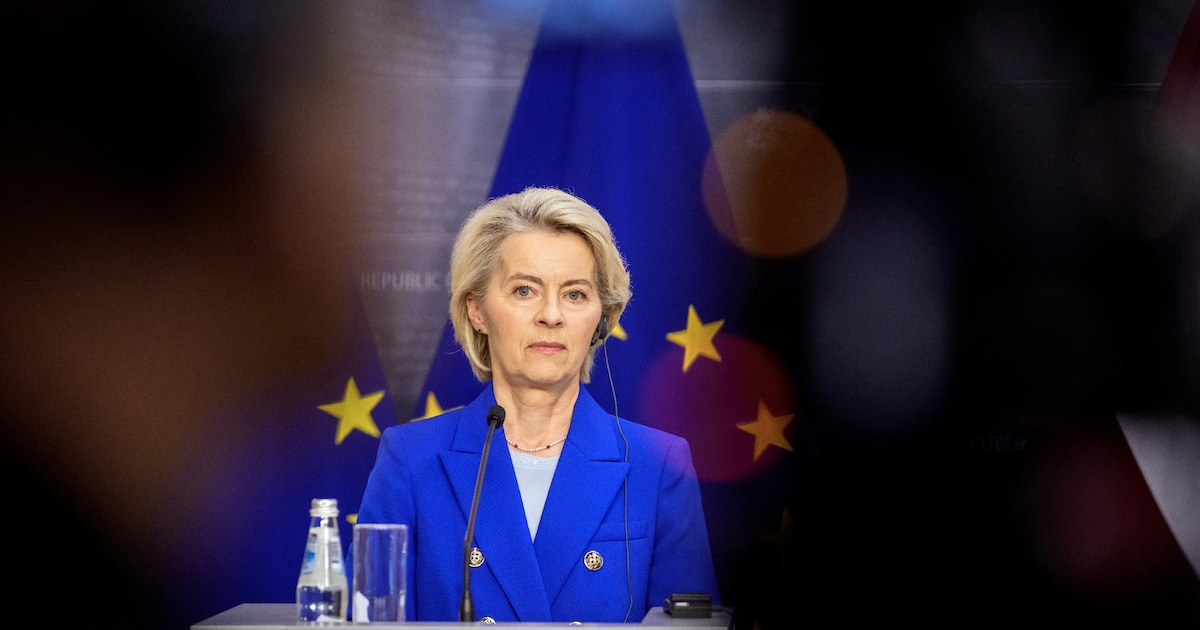 La présidente de la Commission européenne, Ursula von der Leyen, à Riga, le 29 août 2025