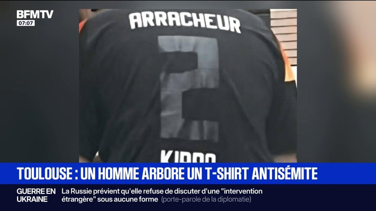 à Toulouse, un homme arbore un t-shirt antisémite