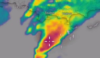Vigilances oranges "pluie-inondation" et "orages": le plus gros de cet épisode méditerranéen s'est concentré au large de Toulon, mais il n'est pas terminé