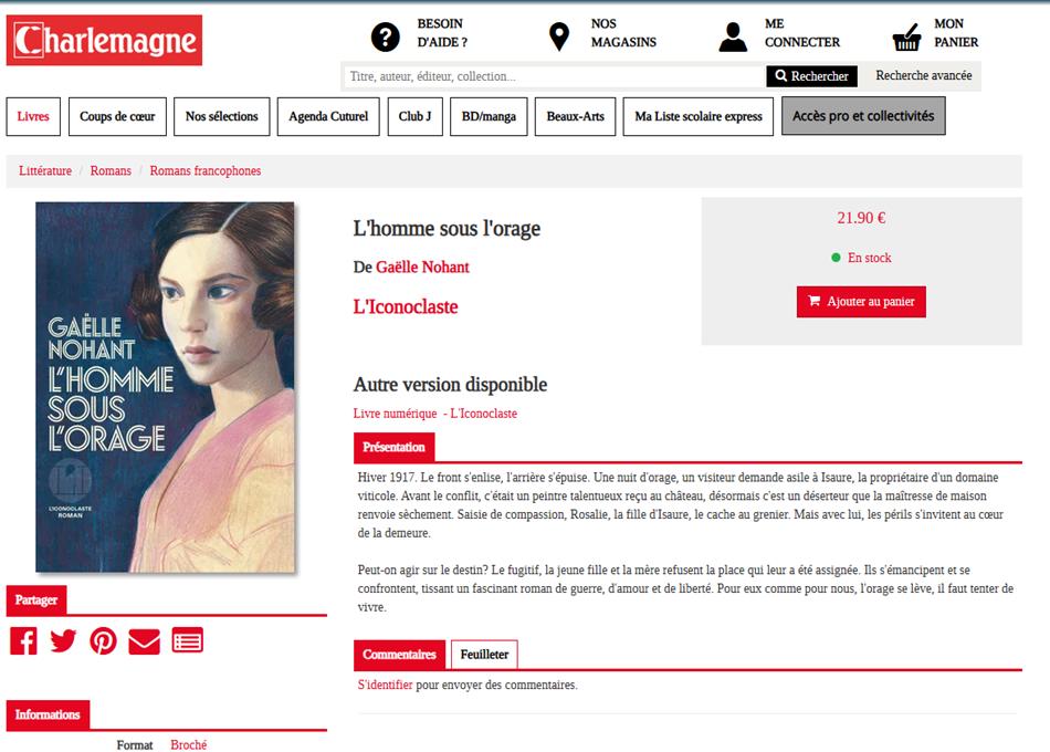 TOULON : "L'homme sous l'orage", de Gaëlle NOHANT