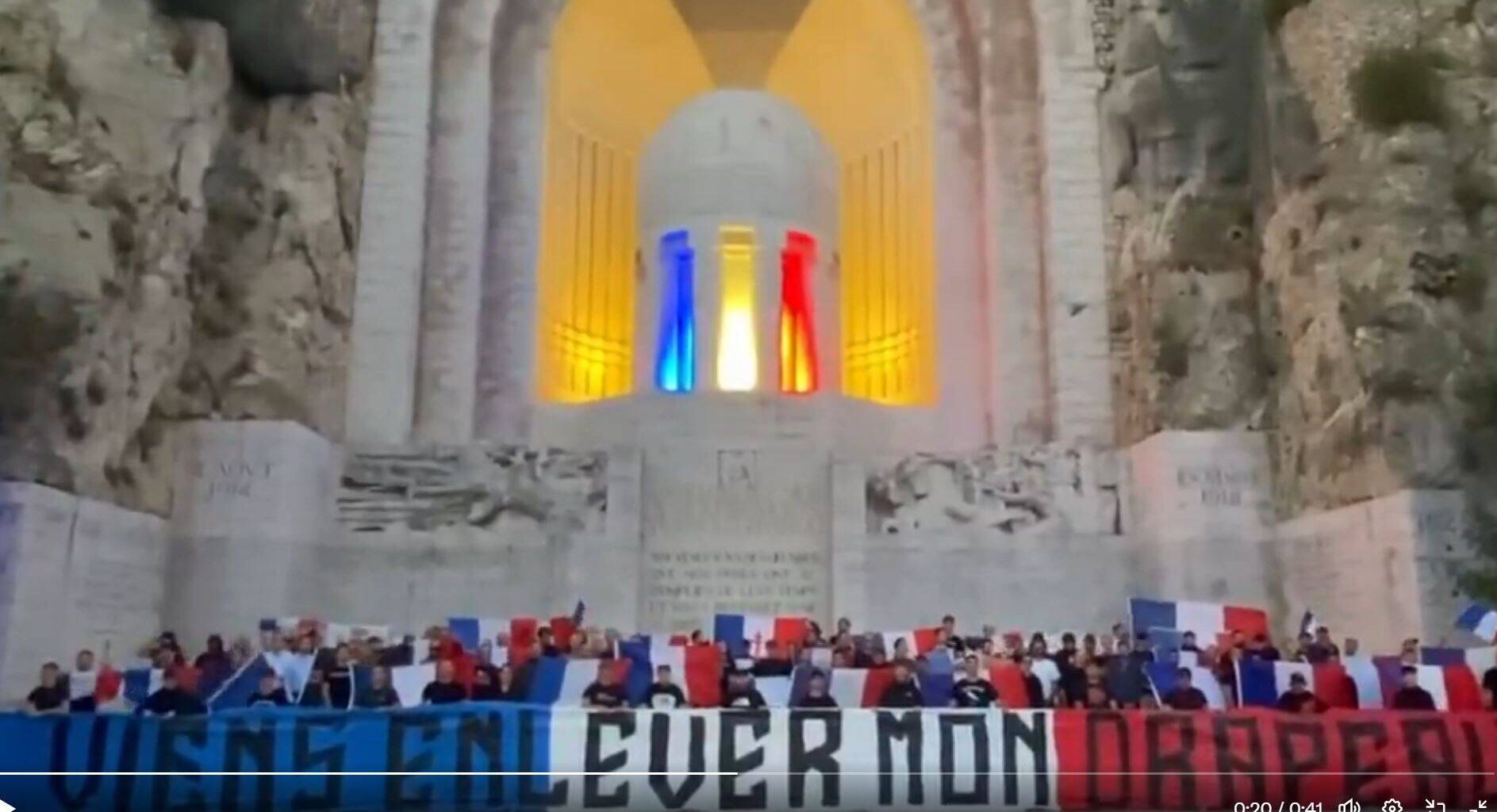 Démonstration de force de l’ultradroite niçoise sur le parvis du Monument aux Morts