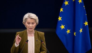 La présidente de la Commission européenne, Ursula von der Leyen, prononçait son discours annuel sur l’état de l’Union lors d’une session plénière au Parlement européen à Strasbourg, le 10 septembre 2025.