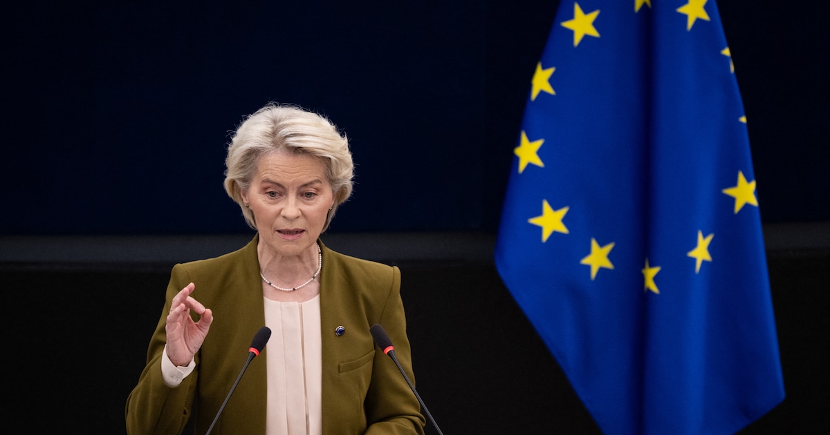 La présidente de la Commission européenne, Ursula von der Leyen, prononçait son discours annuel sur l’état de l’Union lors d’une session plénière au Parlement européen à Strasbourg, le 10 septembre 2025.