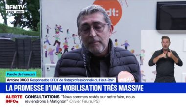 la manifestation sera "au même niveau" que les manifestations contre la réforme des retraites, estime ce responsable CFDT