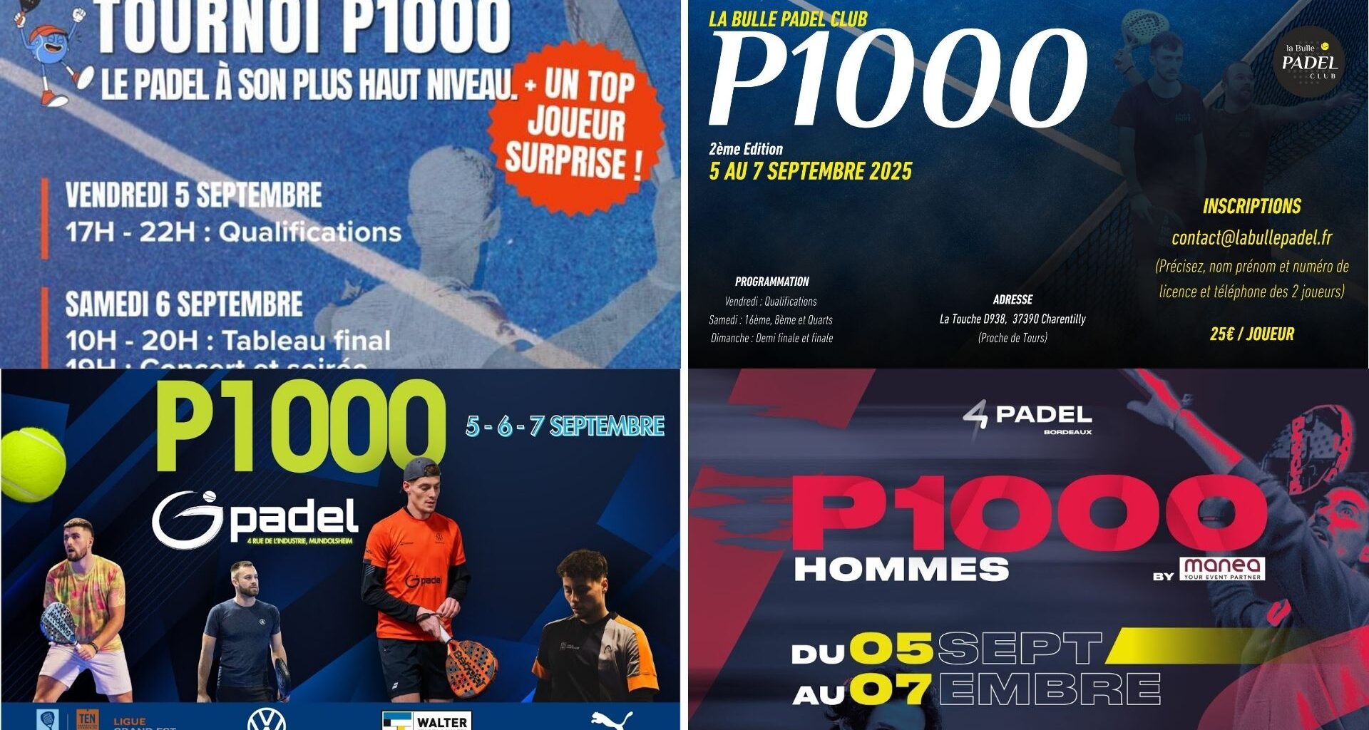 Où suivre les P1000 de Tours, Narbonne, Bordeaux et Strasbourg ?