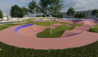 Projet du skate-park des bassins à flot avec des bosses et des virages relevés