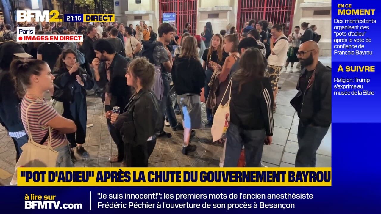 Quelques centaines de personnes rassemblées à Paris après la chute du gouvernement Bayrou
