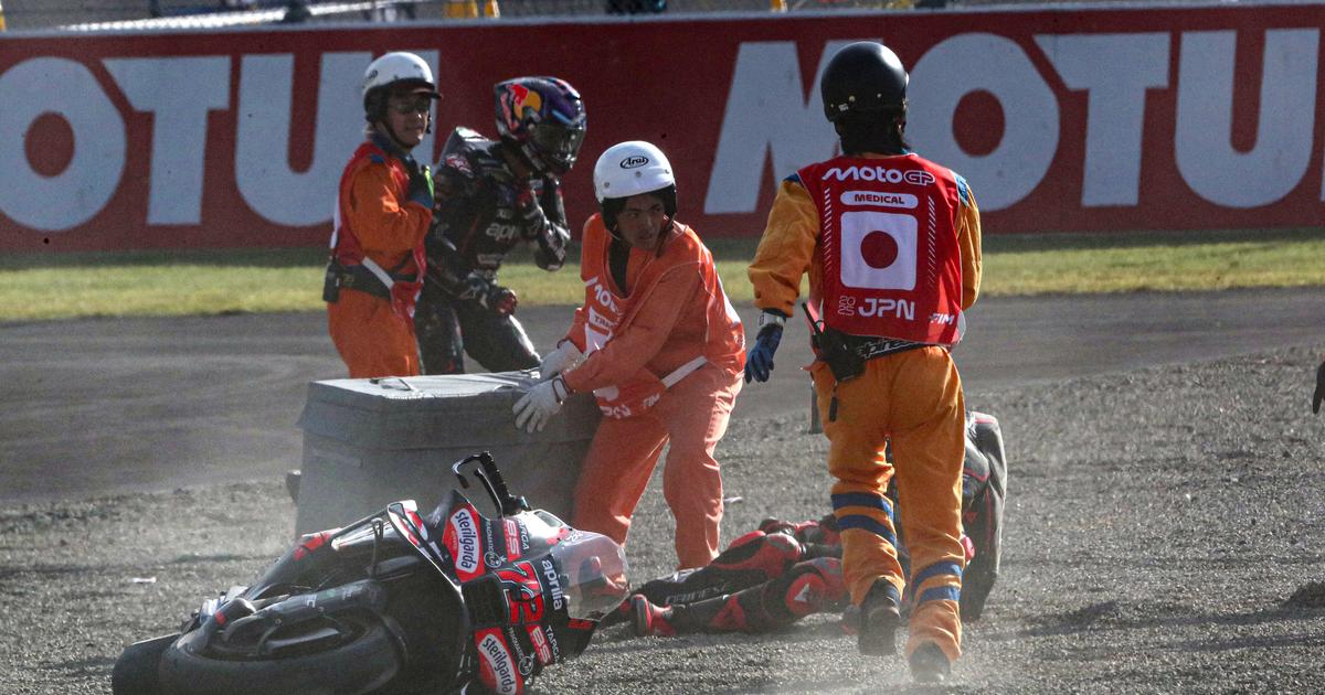 chute spectaculaire et fracture d'une clavicule pour Jorge Martin au GP du Japon