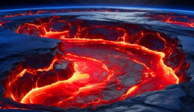 Illustration de la transformation de la Terre en un vaste océan de magma basal.