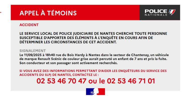 La police a lancé un appel à témoins ce vendredi. - Police nationale
