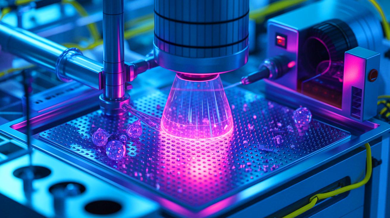 Illustration de la création de nanodiamants par faisceaux d'électrons.