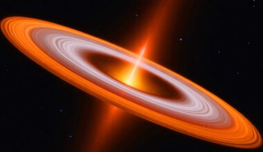 Illustration de la structure excentrique du disque de Fomalhaut autour de l'étoile.