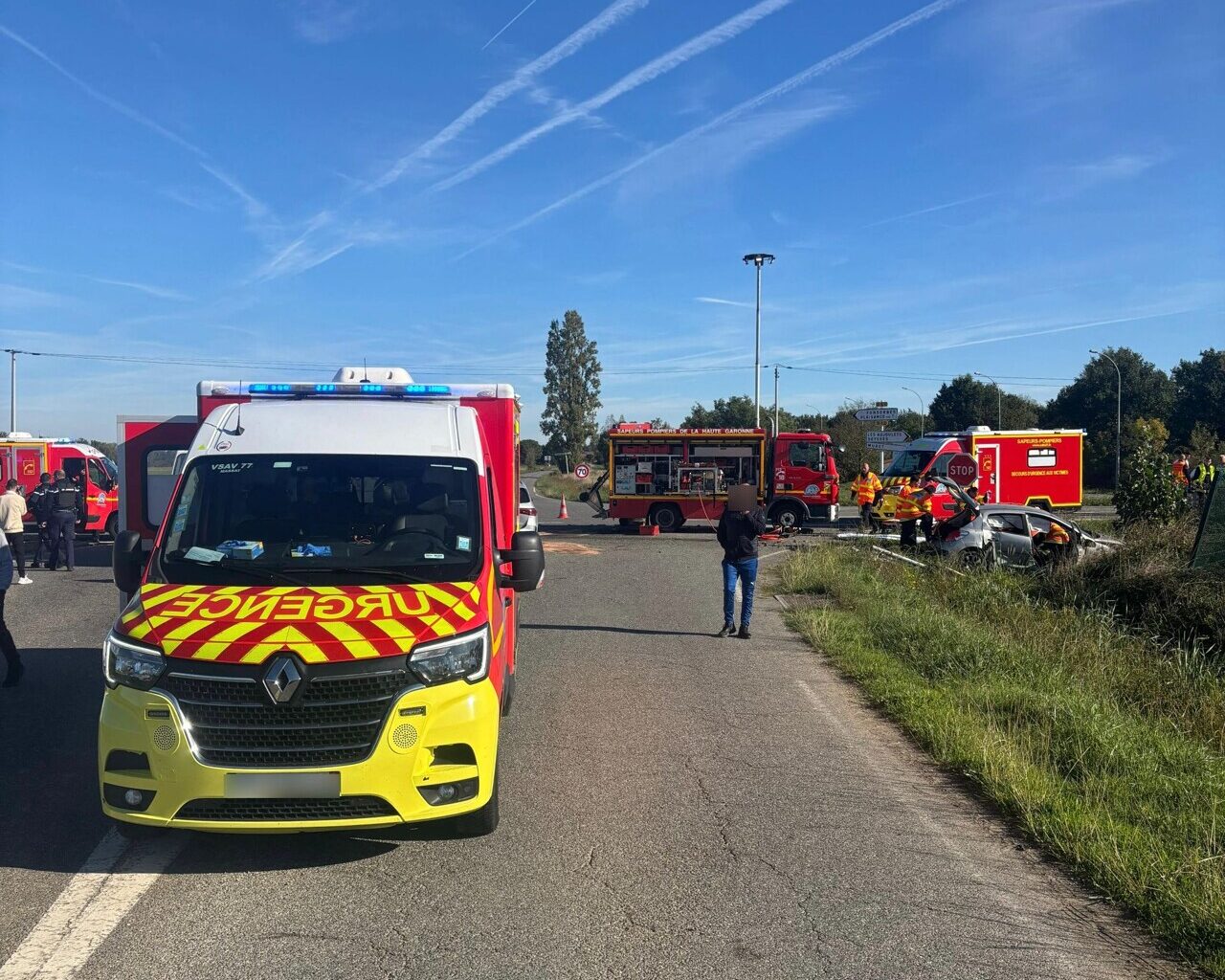 Près de Toulouse. Neuf personnes blessées dans un accident de la circulation entre trois véhicules