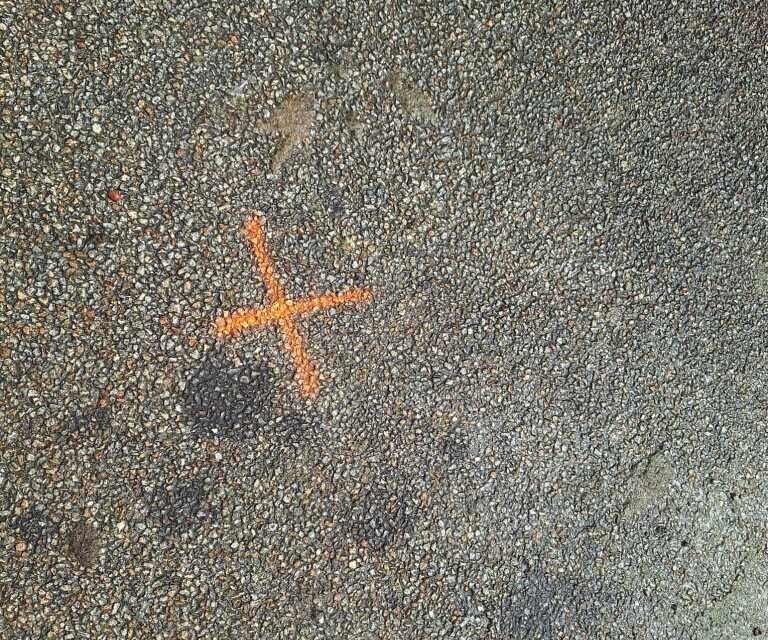 traces marquée par les gendarmes
