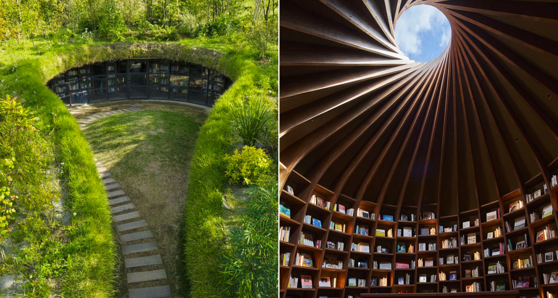 Au Japon, cette bibliothèque est creusée dans la terre pour se fondre dans le paysage