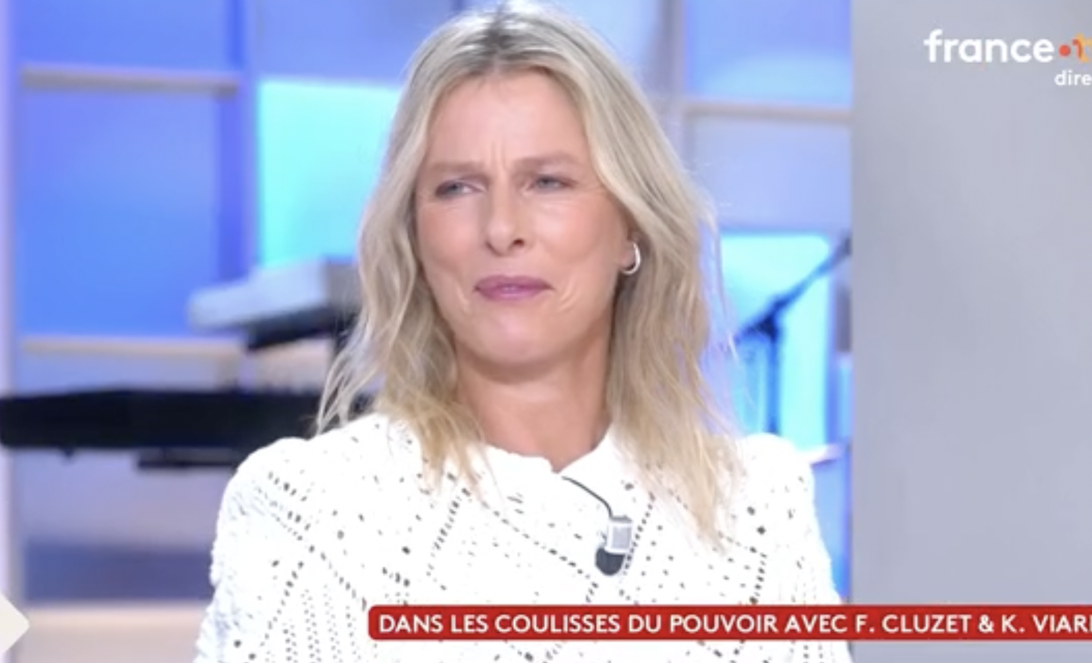 C à Vous : Karin Viard, dégoûtante en mangeant, Anne-Elisabeth Lemoine ne peut s’empêcher de faire une remarque