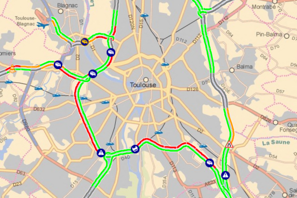 Après un accident sur le périphérique de Toulouse, un bouchon s'est formé entre l'échangeur de Rangueil et le Palays. 