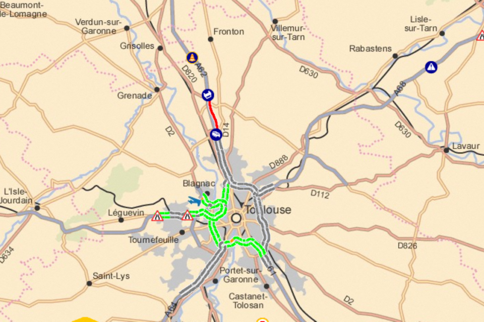 L'accident a eu lieu sur l'A 62 peu après la sortie Eurocentre sur l'autoroute A 62, dans le sens Toulouse-Bordeaux. 