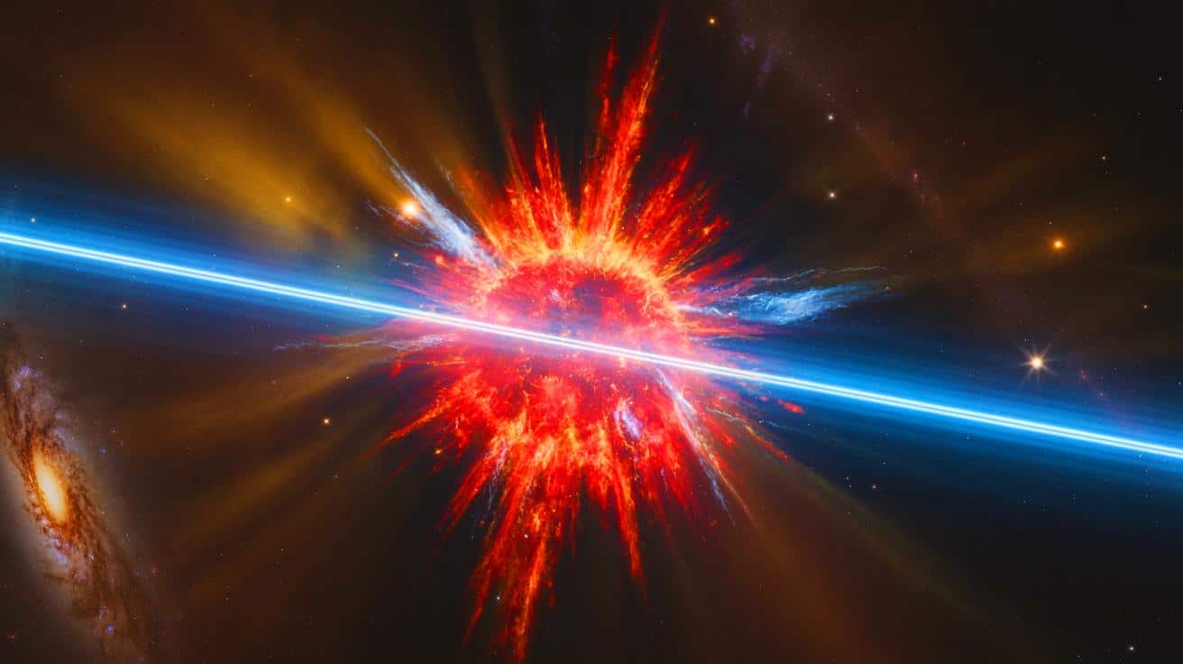 Illustration de l'explosion cosmique inhabituelle observée par les astronomes.