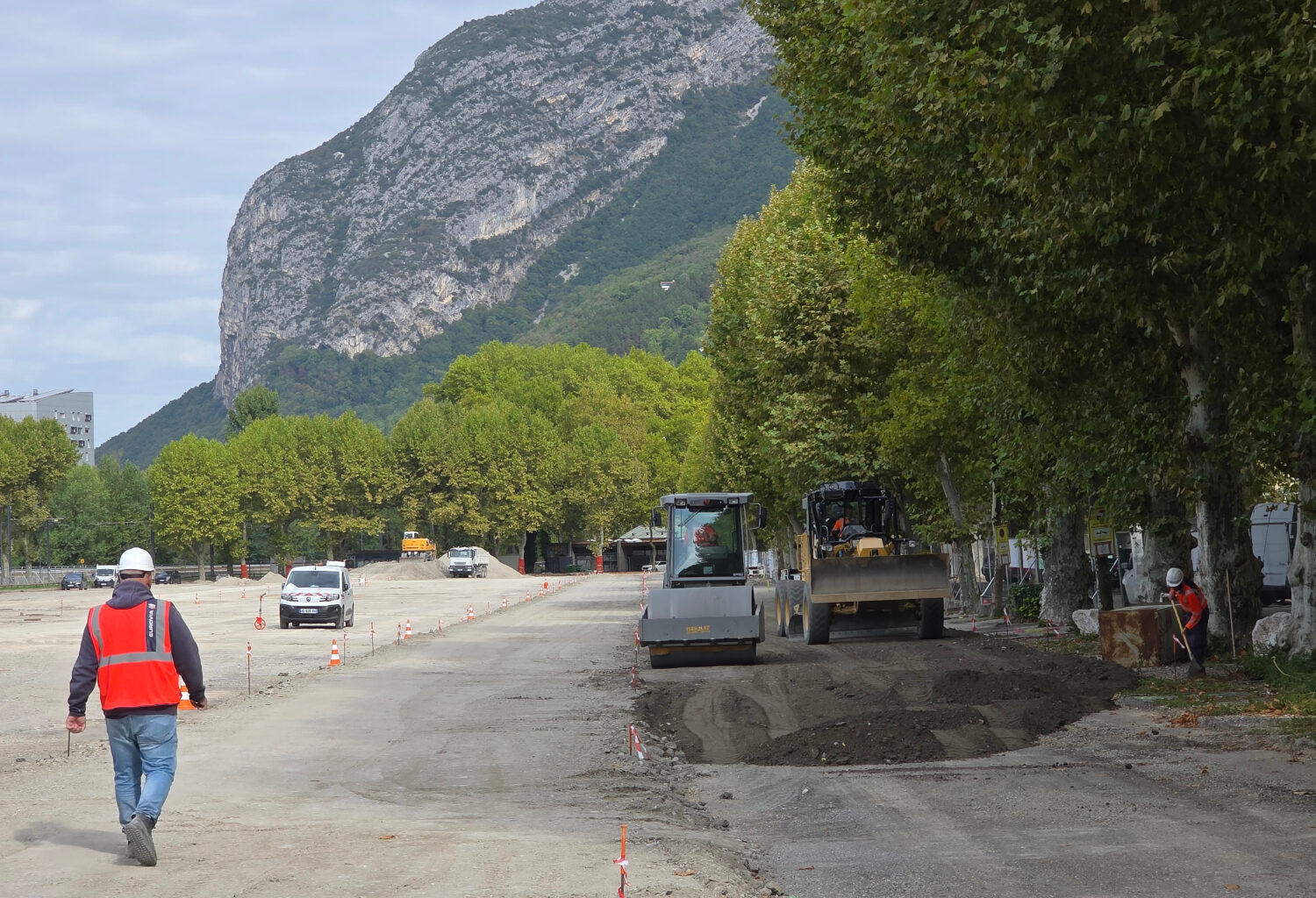Les travaux de requalification du secteur de l'Esplanade ont débuté au cours du mois d'août 2025. © Joël Kermabon - Place Gre'net
