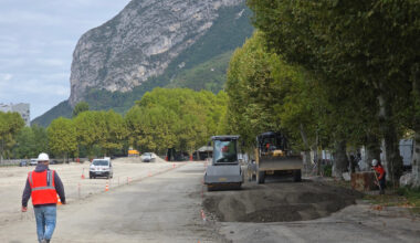 Les travaux de requalification du secteur de l'Esplanade ont débuté au cours du mois d'août 2025. © Joël Kermabon - Place Gre'net