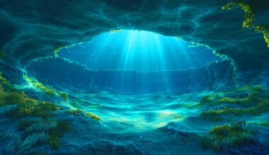 Illustration de la découverte d'un immense réservoir d'eau douce sous l'océan Atlantique.