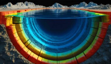 Illustration de la découverte d'un océan caché à 700 km sous la surface terrestre.