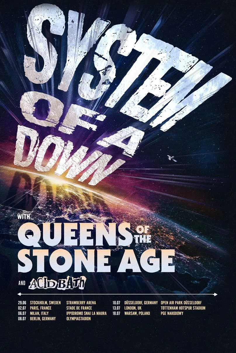 Affiche de la tournée 2026 de System Of A Down