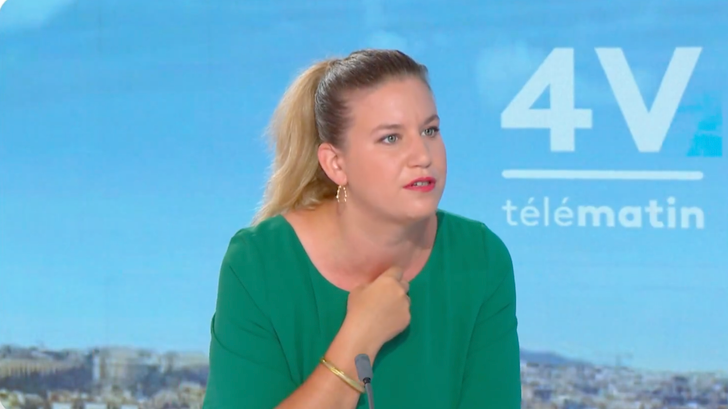 Mathilde Panot, sur le plateau de Télématin lundi 1er septembre 2025. (Capture d’écran France 2)
