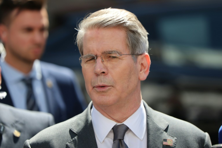 Le secrétaire américain au Trésor Scott Bessent à Madrid lundi ( AFP / Thomas COEX )