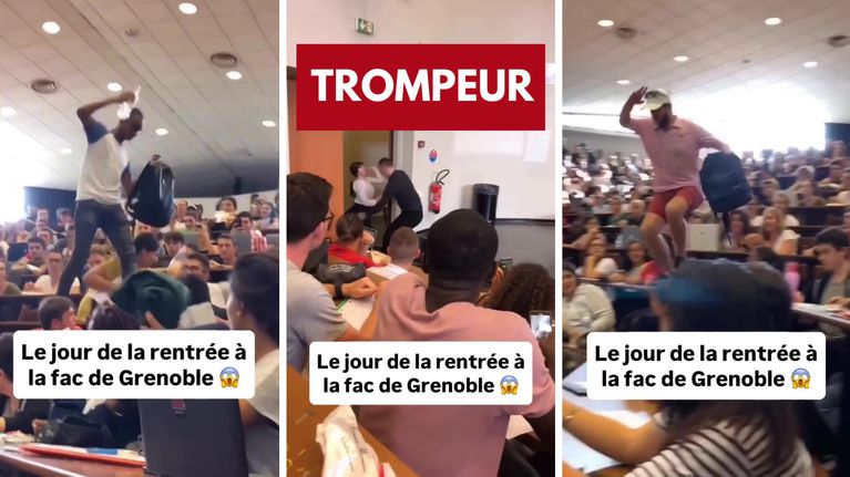 Cette scène de chaos est en réalité une blague, orchestrée par des étudiants avec la complicité d'un enseignant. - Capture écran Facebook