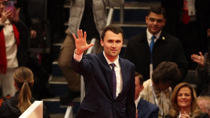 Charlie Kirk, s’exprime après l’investiture du président américain Donald Trump lors d’un événement organisé à la Capital One Arena le 20 janvier 2025 à Washington, DC.