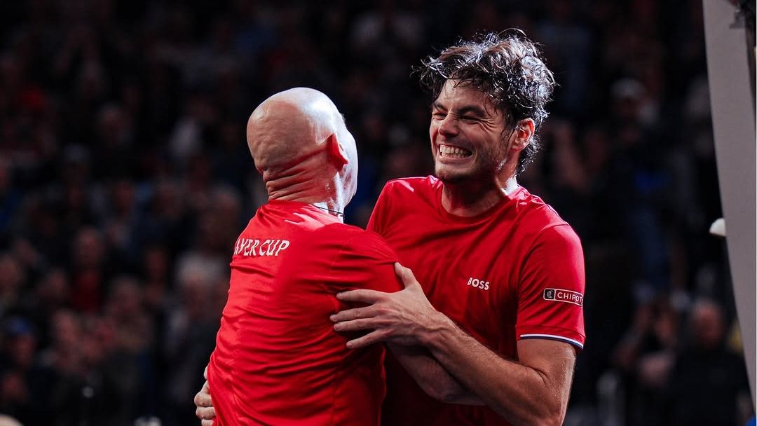 Taylor Fritz, entraîné par la légende Andre Agassi ce week-end, a remporté ses deux simples contre Carlos Alcaraz et Alexander Zverev (Laver Cup/IG)