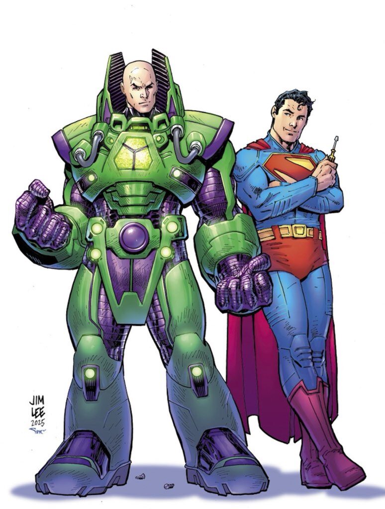 Lex Luthor en armure et Superman