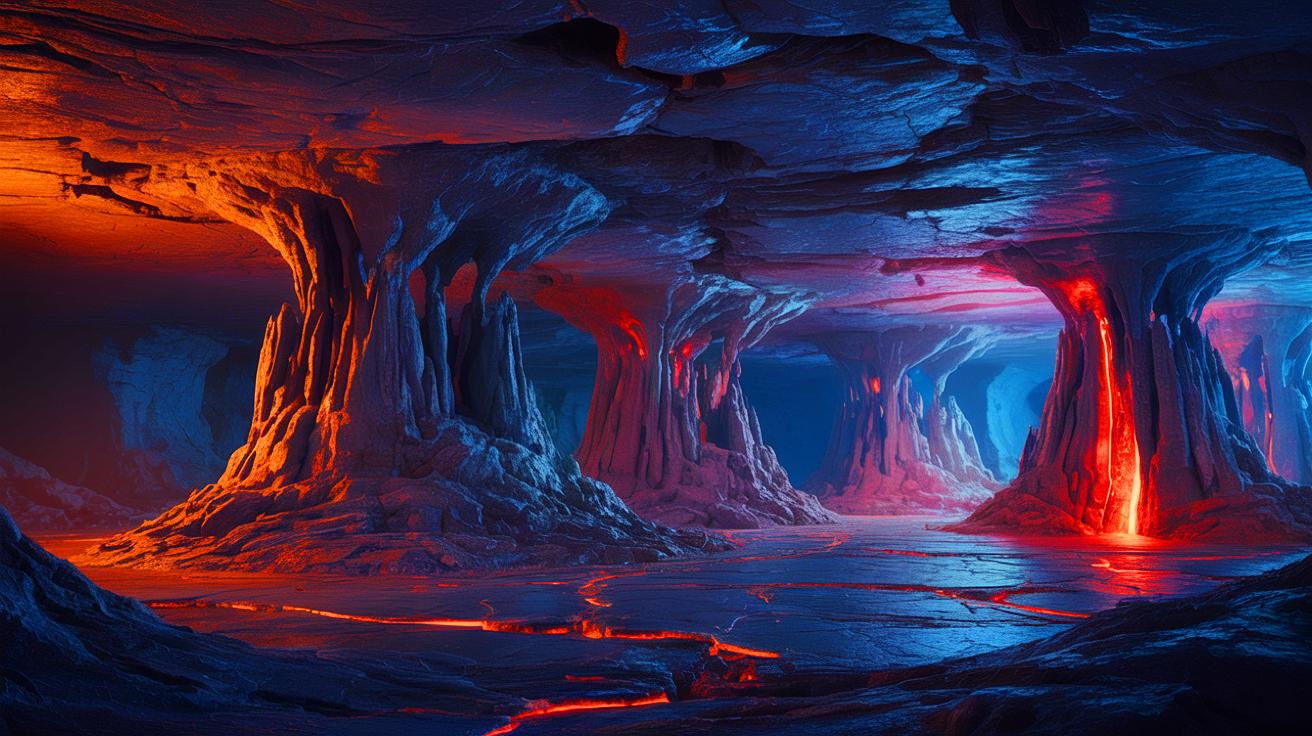 Illustration de la découverte de forteresses géantes cachées sous la surface terrestre.