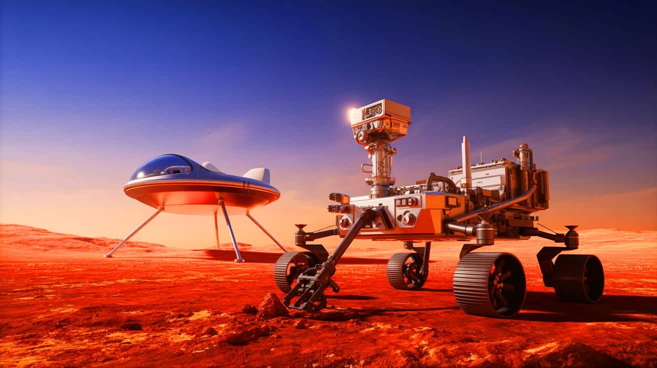 Illustration de la course entre la Chine et la NASA pour ramener des échantillons martiens sur Terre.