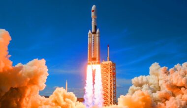Illustration de la montée en puissance de la Chine dans la course à l'espace.