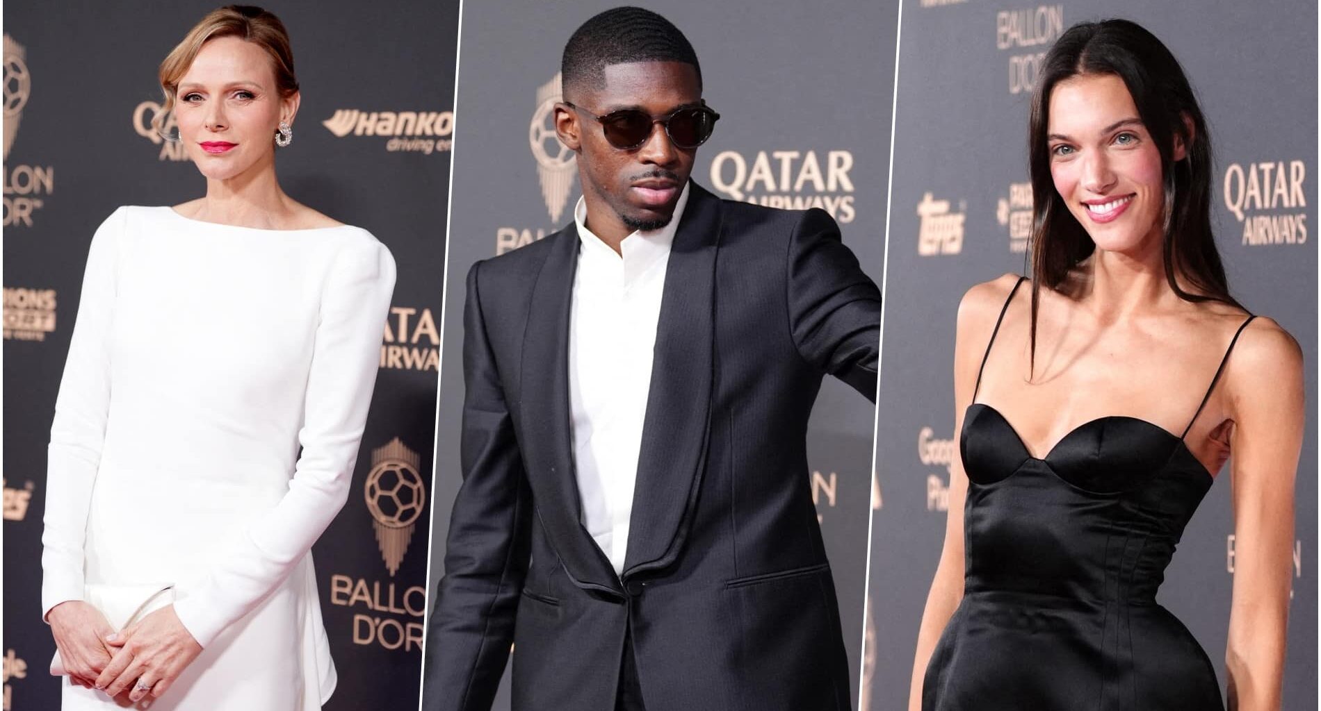 Ballon d’Or 2025 : Ousmane Dembélé entourée de Charlotte Cardin et Charlène de Monaco sur le tapis rouge
