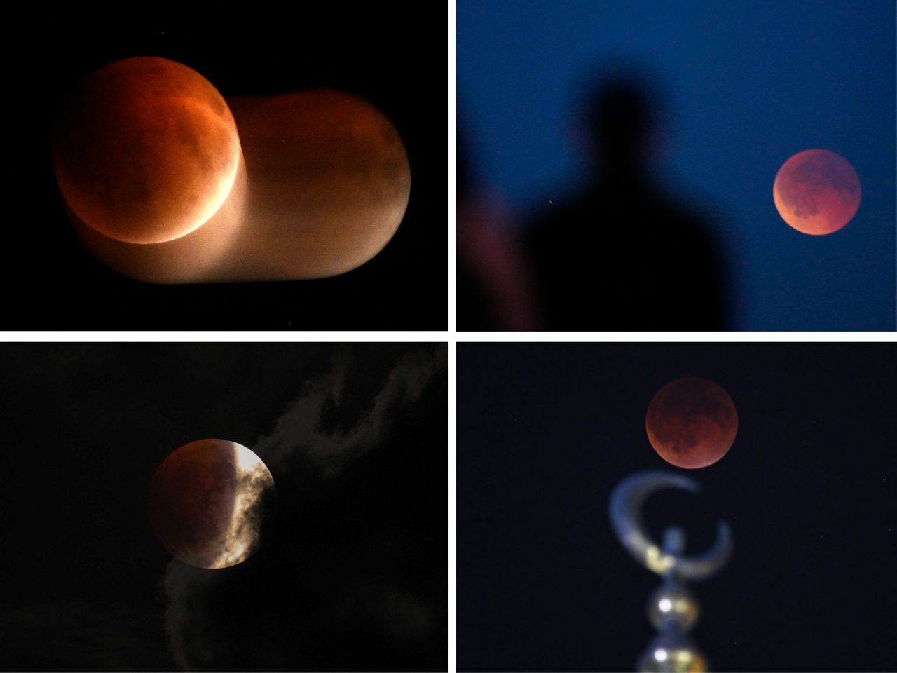 les spectaculaires images de l'éclipse totale lunaire à travers le monde
