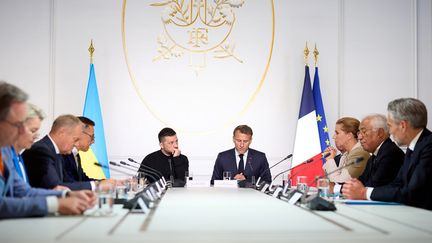 Une réunion de la "Coalition des volontaires", jeudi 4 septembre 2025, à Paris. (PRESIDENT UKRAINE OFFICE / MAXPPP)