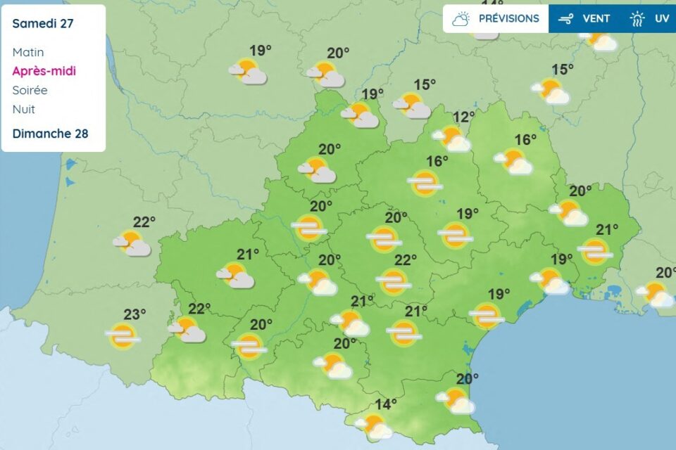 Samedi, ciel voilé mais pas de vent dans la région.
