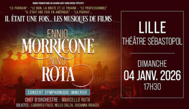 Dimanche 04 janvier 2026, le Théâtre du Casino Barrière Lille accueillera le concert symphonique immersif "Il était une fois... Ennio Morricone et Nino Rota"
