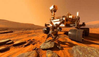 Illustration de l'analyse des échantillons martiens collectés par le rover Perseverance pour détecter des signes d'une ancienne vie.