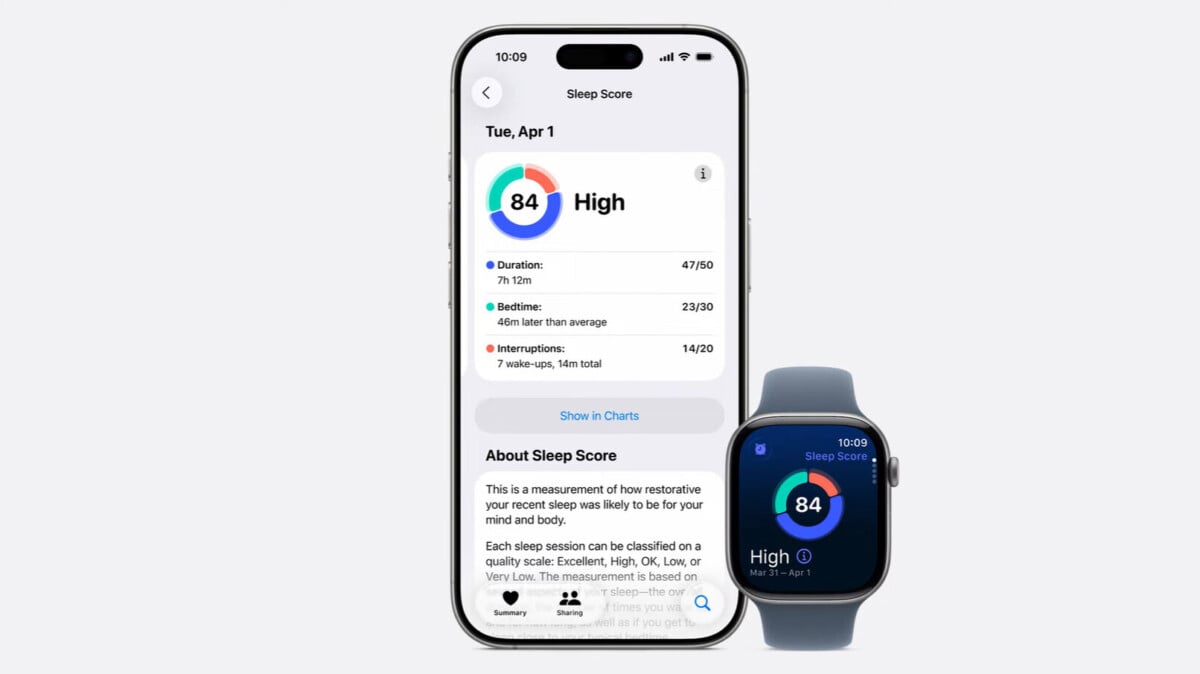 Le score de sommeil sur l'Apple Watch Series 11