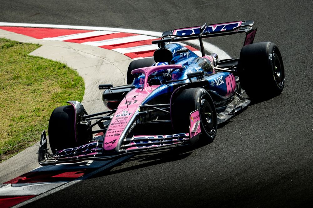 Paul Aron avec Alpine lors des tests de pneus du Hungaroring.
