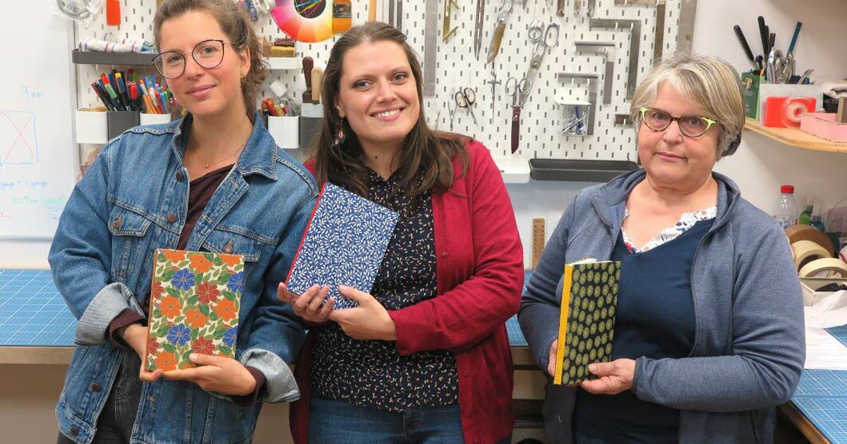 Nancy. Atelier de reliure pour créer un carnet de papeterie, organisé par l'Arbre à pages