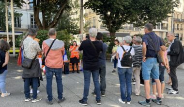 Saint-Étienne. Une vingtaine d’adhérents du parti Les Patriotes manifestent : « C’est l’apéritif du 10 septembre »